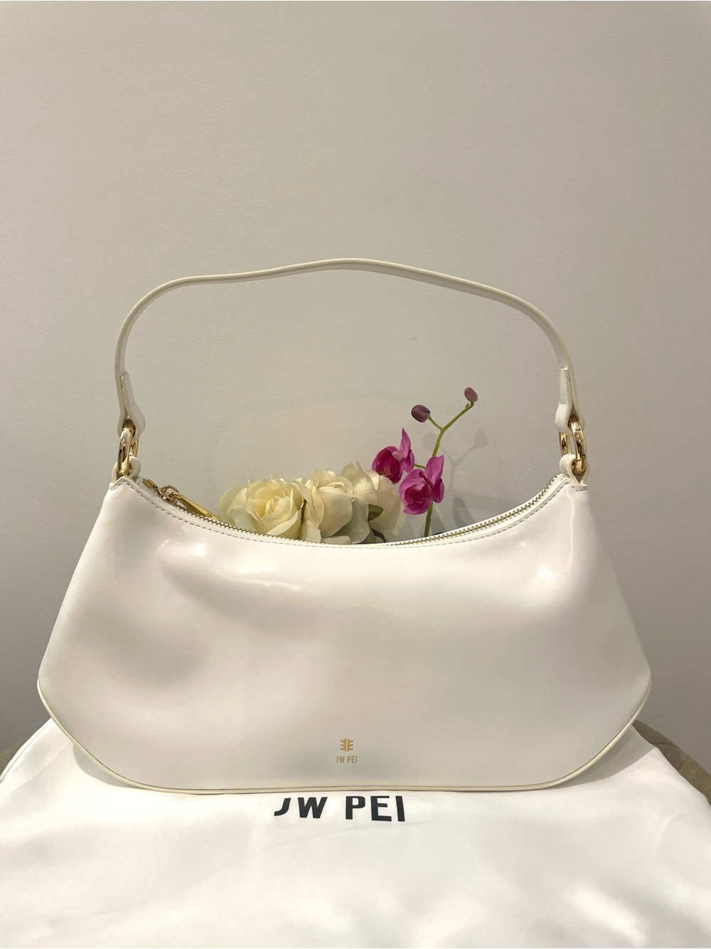 JW PEI White Vegan Leather Shoulder Bag